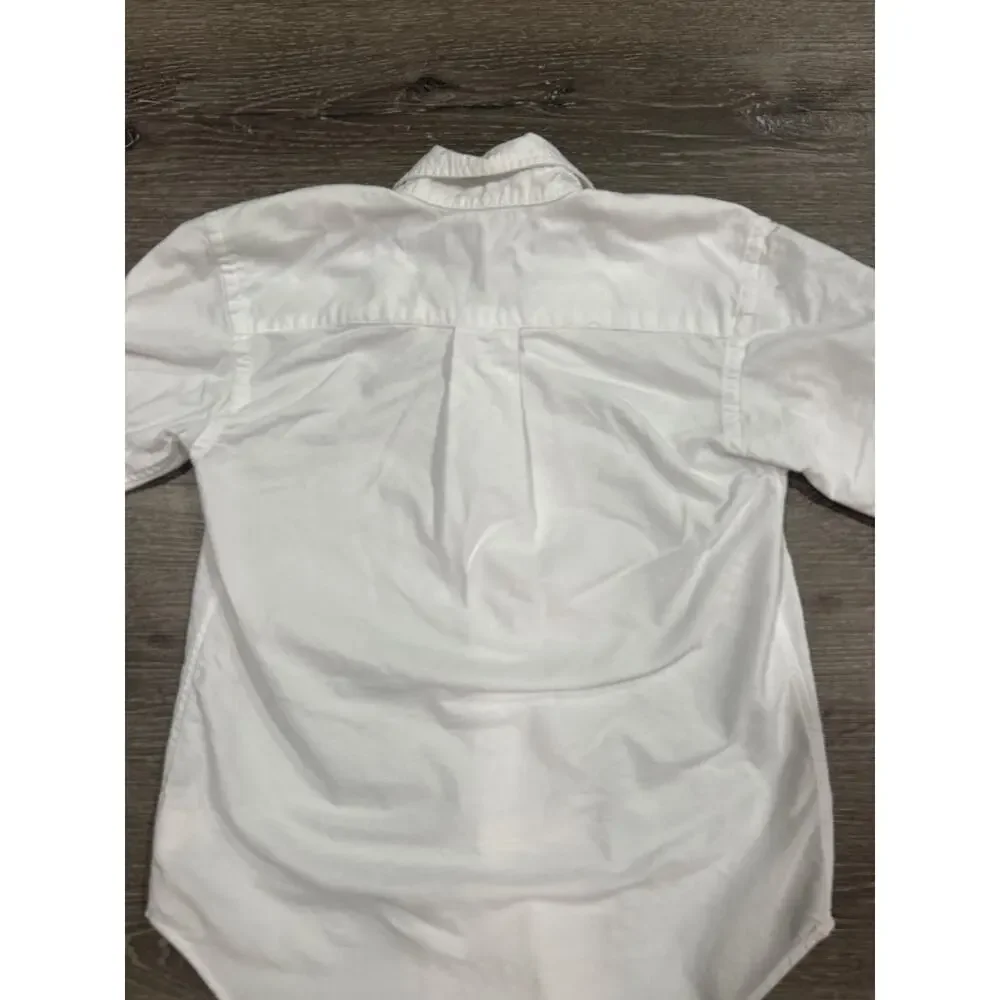 Polo Ralph Lauren Boys White Iconic Oxford Button Down Shirt Size 8 S Pony